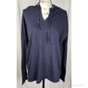 PINK Victoria Secret Lightweight Oversize Drawstring Hoodie Long Sleeve Blue